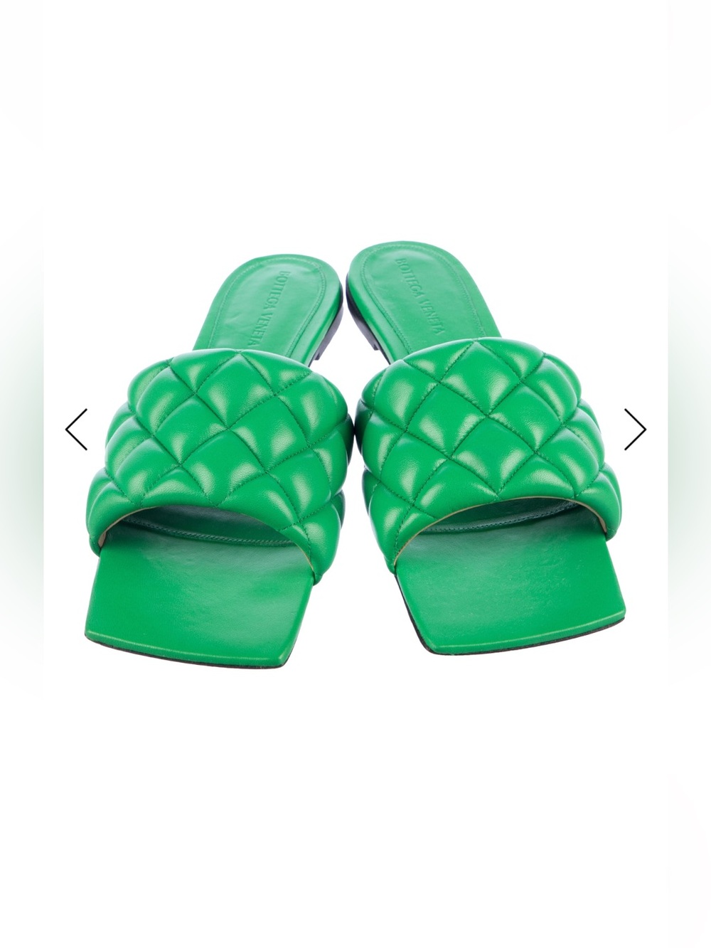 Bottega Veneta Parakeet Green Padded Slide Sandals